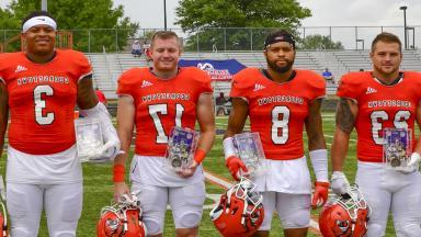 Photo from L to R: #23 Standifer, #8 Sheffield, #17 Maggard, and #3 White were named to the 2022 Community Trust Bank Collegiate All-Commonwealth Team